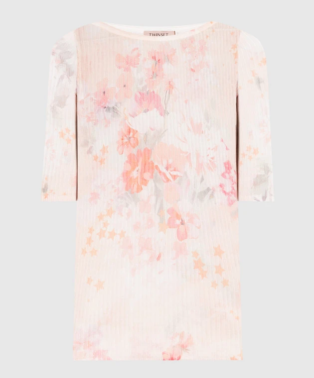 TWINSET Orange Blouse With Floral Print 1 TWINSET Orange Blouse With Floral Print