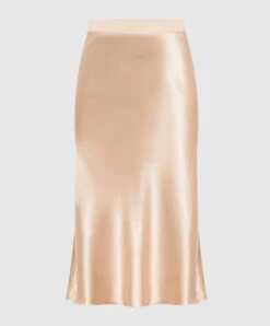 ERMANNO SCERVINO Beige Silk Midi Skirt