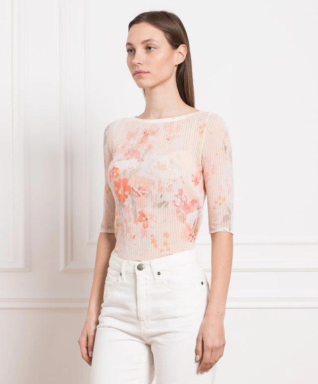 TWINSET Orange Blouse With Floral Print 3 TWINSET Orange Blouse With Floral Print - Image 3