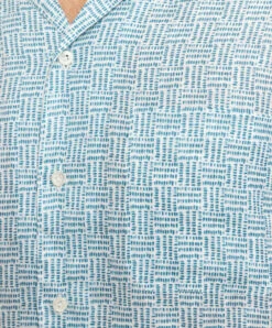 Blue Shirt Made Of Linen In A Print -Summer Fashion Clothing eb82d130 8fb2 453f a698 014c301aab4a