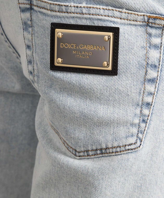 Dolce & Gabbana Blue Slim Jeans With Slits 5 Dolce & Gabbana Blue Slim Jeans With Slits - Image 5