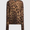Dolce & Gabbana Brown Leopard Print Cashmere Jumper