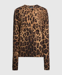 Dolce & Gabbana Brown Leopard Print Cashmere Jumper