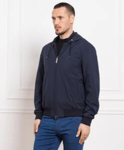 Blue Windbreaker With Logo Embroidery -Summer Fashion Clothing ed0cce3c d07e 4e9b 9a01 ef9a7b47ca8c