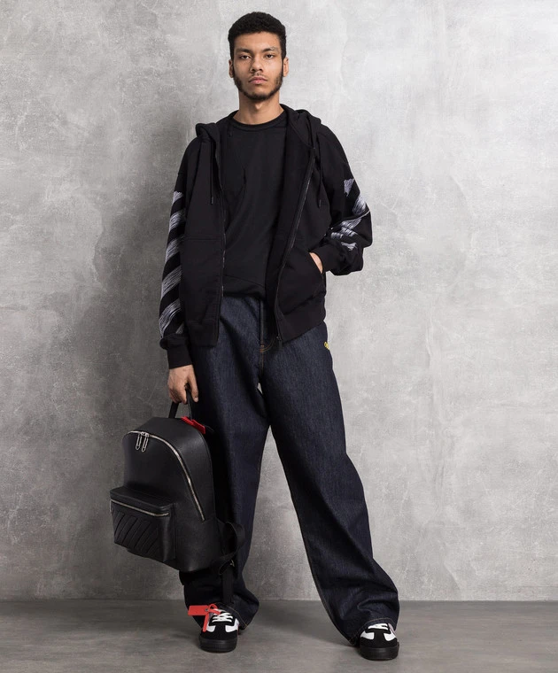 Off-White Black Sports Jacket With Contrasting Embroidery 2 Off-White Black Sports Jacket With Contrasting Embroidery - Image 2