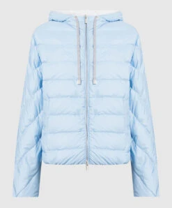 Peserico Blue Down Jacket With Monil Chain