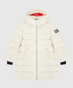 Mackage Laney Children's Light Beige Down Jacket With Patch
