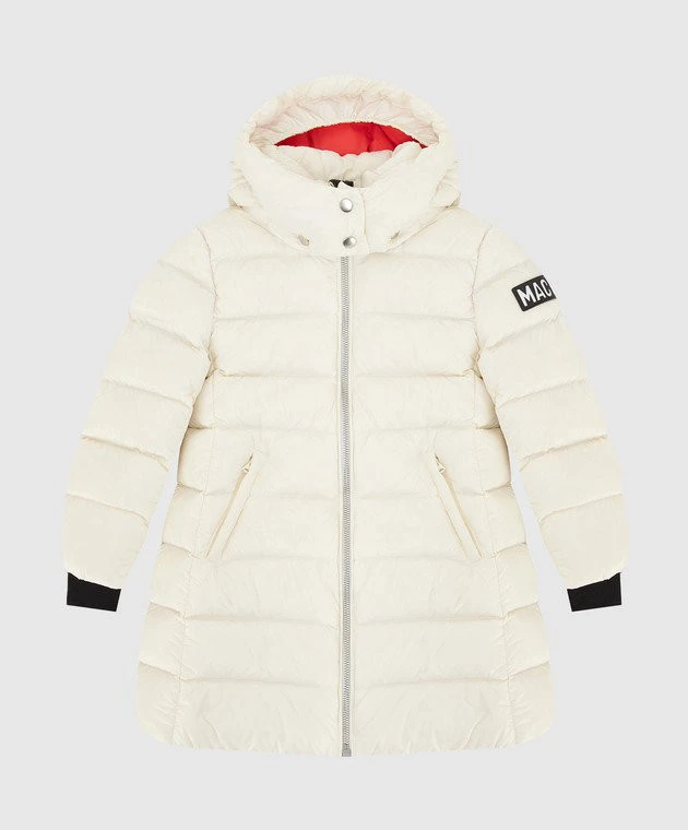 Mackage Laney Children's Light Beige Down Jacket With Patch 1 Mackage Laney Children's Light Beige Down Jacket With Patch