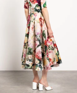 Dolce & Gabbana Midi Skirt Made Of Silk In A Floral Print -Summer Fashion Clothing ee847d89 da3f 4ce4 82da 2754c4c42dea