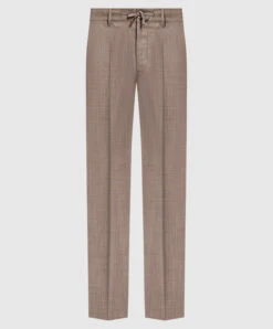 Brown Pants Made Of Wool, Silk And Linen