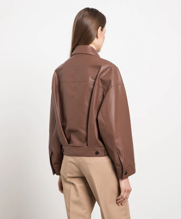 Peserico Brown Leather Jacket 4 Peserico Brown Leather Jacket - Image 4