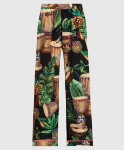 Dolce & Gabbana Printed Silk Pants