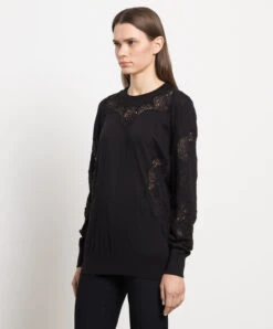Dolce & Gabbana Black Jumper With Lace 7 Dolce & Gabbana Black Jumper With Lace -Summer Fashion Clothing f2202d08 c3a2 45fd afb2 cee82c860142
