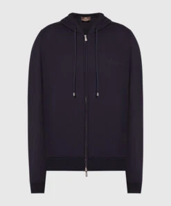 Blue Sports Jacket With Embroidery