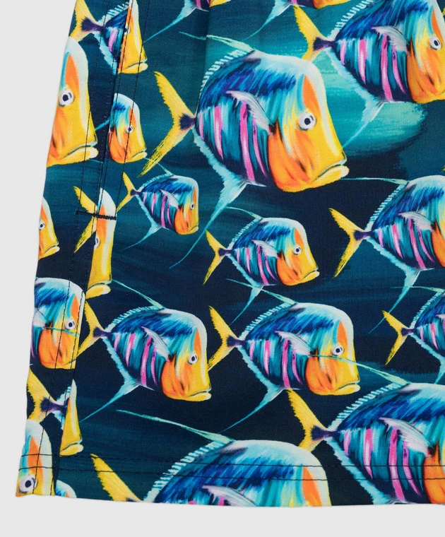 Vilebrequin Children's Blue Joris Swimming Shorts In A Print 3 Vilebrequin Children's Blue Joris Swimming Shorts In A Print - Image 3