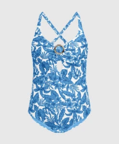TWINSET Blue Swimsuit In A Floral Print