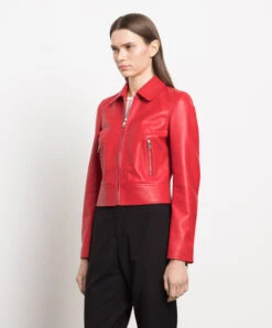 Dolce & Gabbana Red Leather Jacket -Summer Fashion Clothing f4cc08f9 38b5 4e34 a3c1 4b9afe8ab3c1