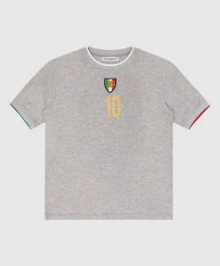 Dolce & Gabbana Children's Gray Melange T-shirt With Logo Patch