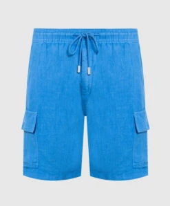 Vilebrequin Baie Man Blue Linen Cargo Shorts