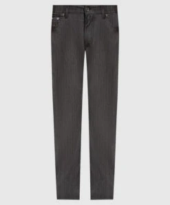 Dolce & Gabbana Gray Jeans With Crocodile Skin Patch