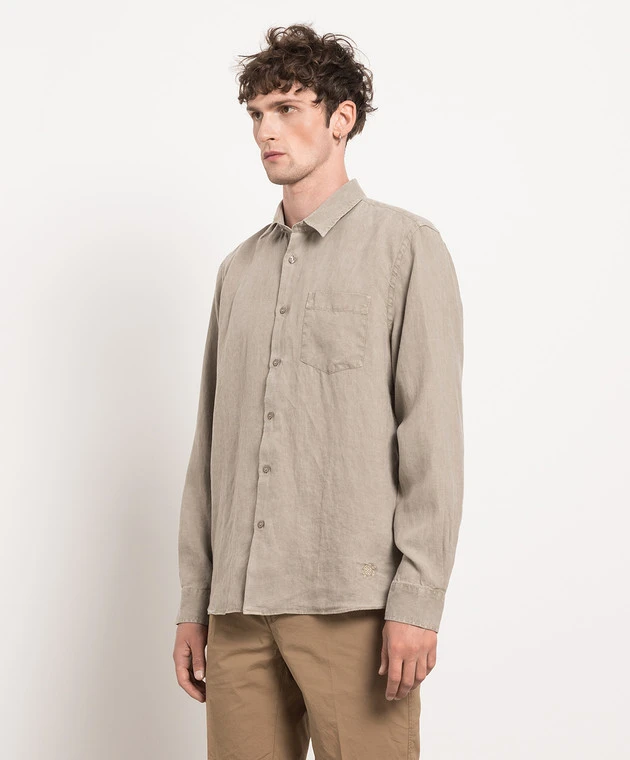 Vilebrequin Caroubis Khaki Linen Shirt 3 Vilebrequin Caroubis Khaki Linen Shirt - Image 3
