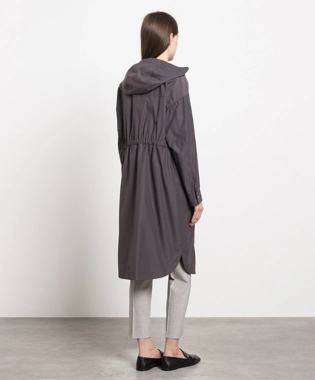 Peserico Gray Raincoat With Monil Chain 4 Peserico Gray Raincoat With Monil Chain - Image 4