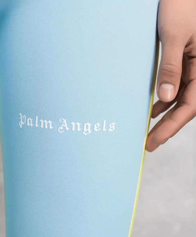 Palm Angels Blue Miami Logo Leggings 5 Palm Angels Blue Miami Logo Leggings - Image 5
