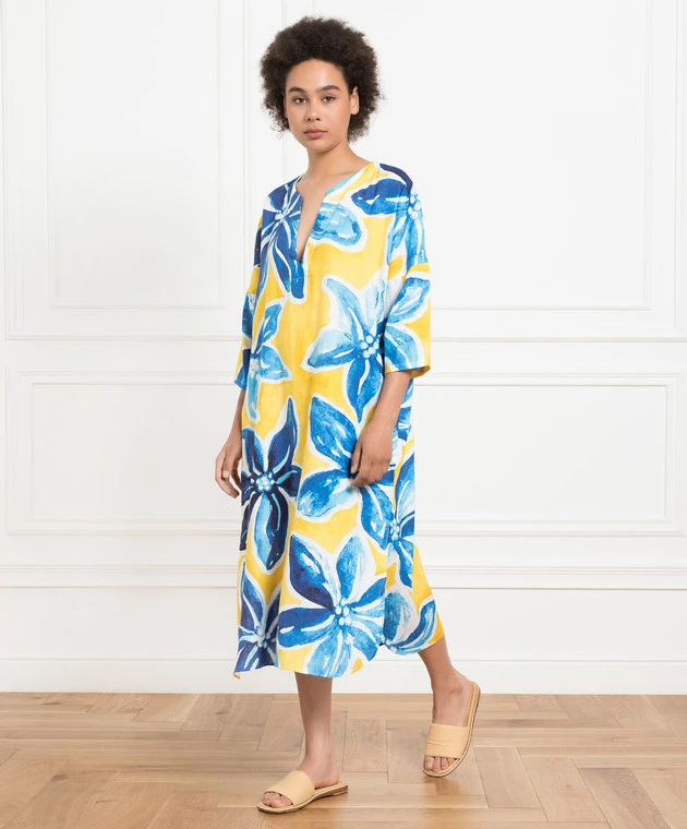 Vilebrequin Fare Yellow Dress In Floral Print 2 Vilebrequin Fare Yellow Dress In Floral Print - Image 2