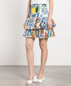 Dolce & Gabbana Skirt With Flounces In Majolica Print 7 Dolce & Gabbana Skirt With Flounces In Majolica Print -Summer Fashion Clothing fbc96659 5522 4670 8b31 a60072e87f24