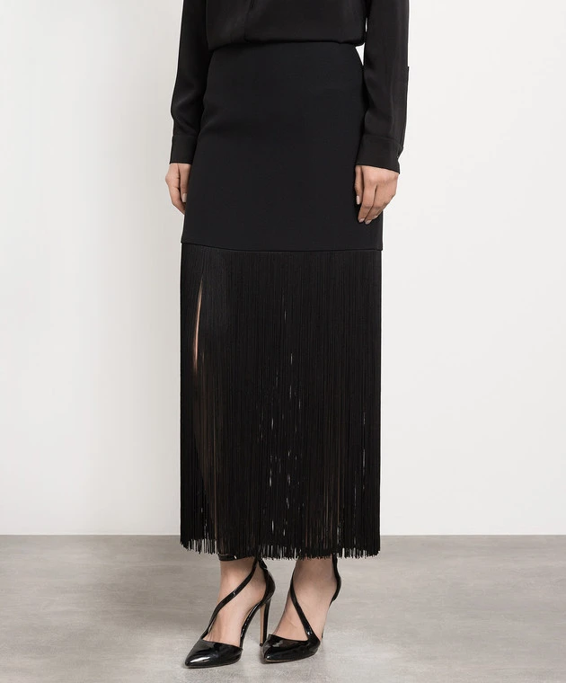 Michael Kors Black Skirt With Fringe 3 Michael Kors Black Skirt With Fringe - Image 3