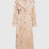 ERMANNO SCERVINO Beige Trench Coat With Embroidery