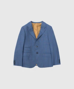 Checked Wool Jacket For Children