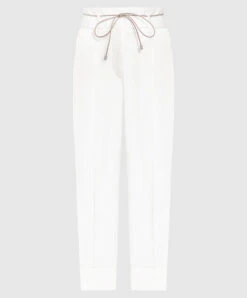Peserico White Pants With A High Fit
